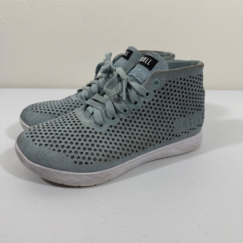 NOBULL High Top Perforated Trainers Teal Women's Size 6.5 Athletic Shoes‎